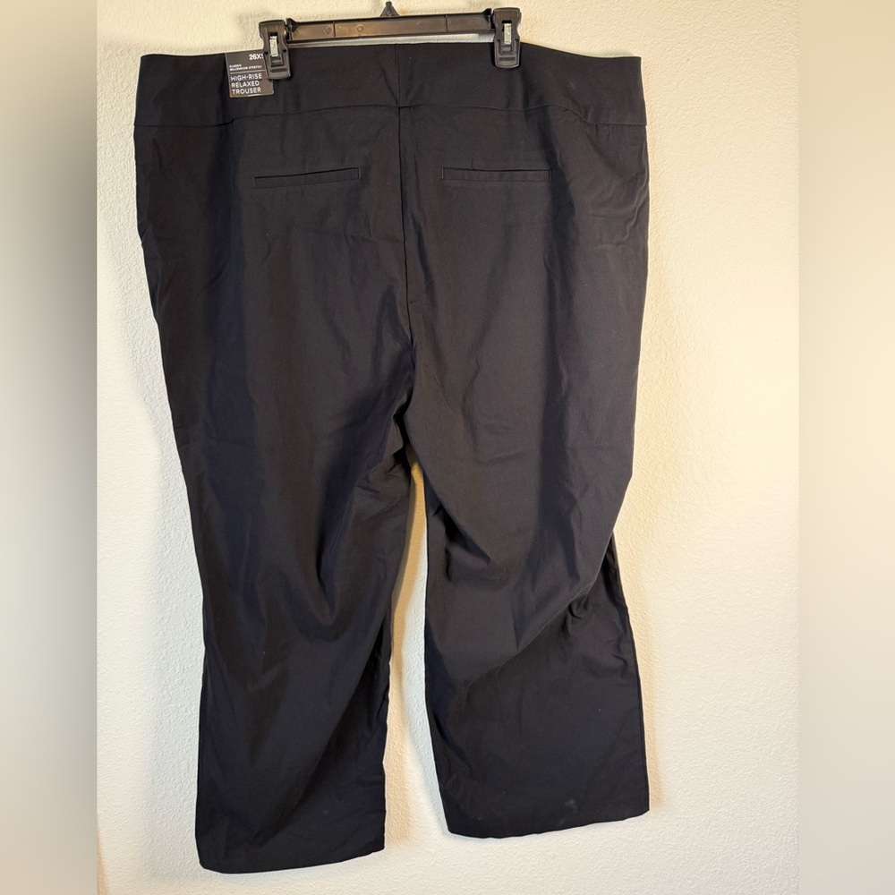 Torrid Black High-Rise Relaxed Trouser Pants Classic Millennium Stretch 26 XS - Picture 2 of 13